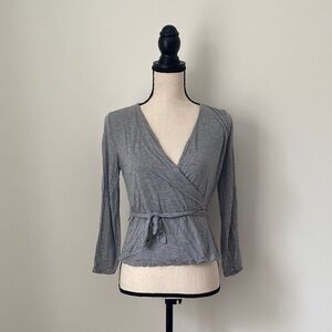J. Crew Gray Wrap Top for Women